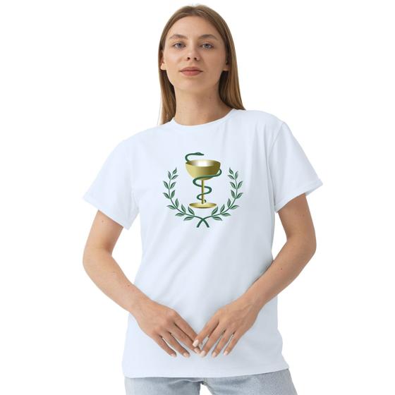 Imagem de Camiseta Símbolo Farmácia Camisa Personalizada Blusa Adulto Algodão com Poliéster