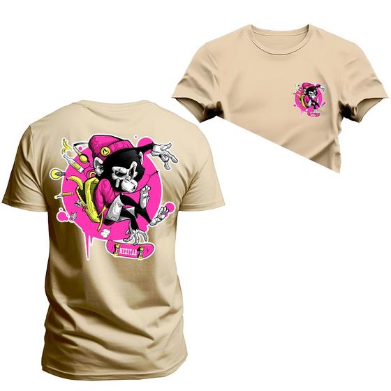 Imagem de Camiseta Skatista Frente Costas Plus Size Gola Redonda Estampada Varias Cores