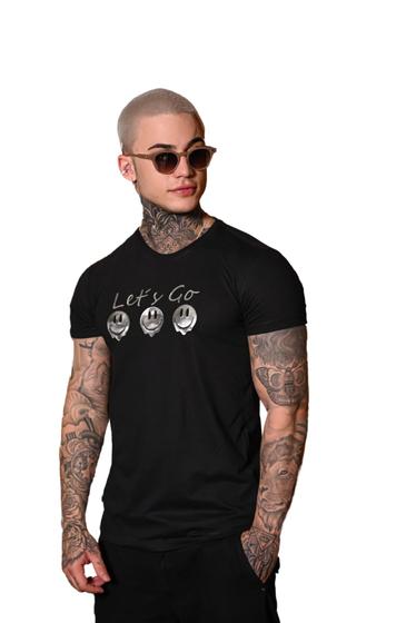 Imagem de Camiseta Slim Preta Masculina Estatal Let's Go Original 2024