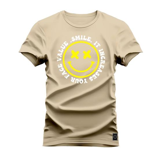 Imagem de Camiseta Smyle Hum Algodão Confortável Estampada Gola Redonda