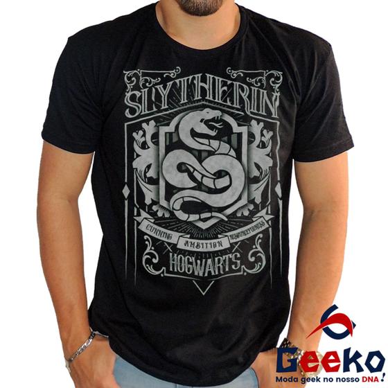 Imagem de Camiseta Sonserina 100% Algodão Hogwarts Harry Potter Slytherin Geeko Shirts 03