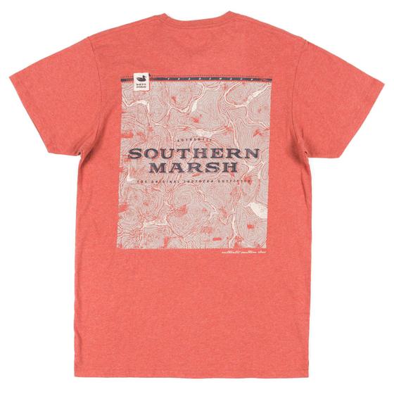 Imagem de Camiseta Southern Marsh Origins Elevation para homens lavada em vermelho