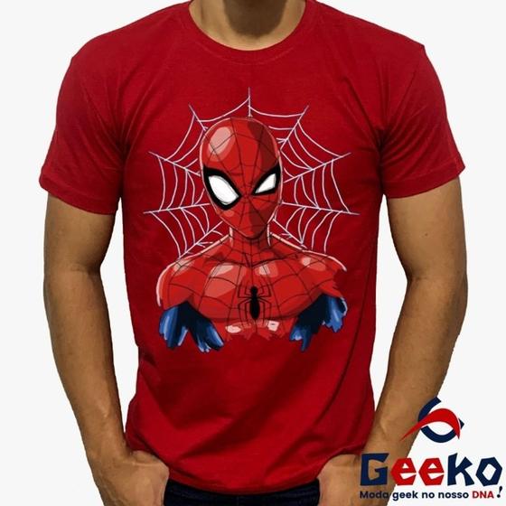 Imagem de Camiseta Spiderman Homem-Aranha 100% Algodão Homem Aranha Spider Man  Geeko