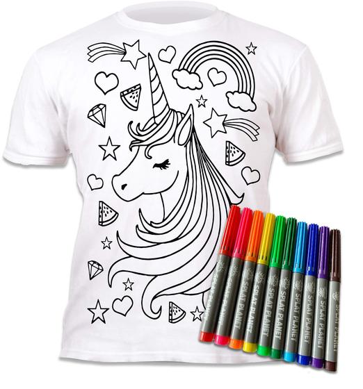 Imagem de Camiseta Splat Planet Color-in Unicorn Stars - Com 10 Canetas Mágicas