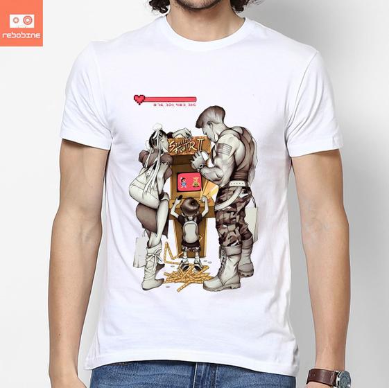 Imagem de Camiseta Street Fighter Games Retro 100% Algodão Camisa