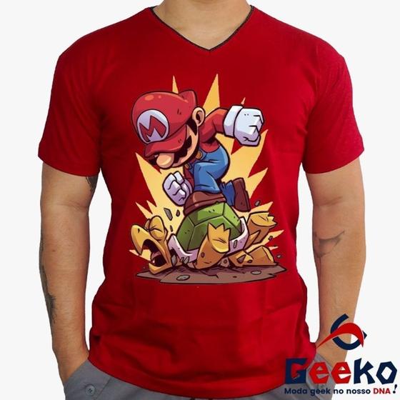 Imagem de Camiseta Super Mario 100% Algodão Mario Bros Geeko