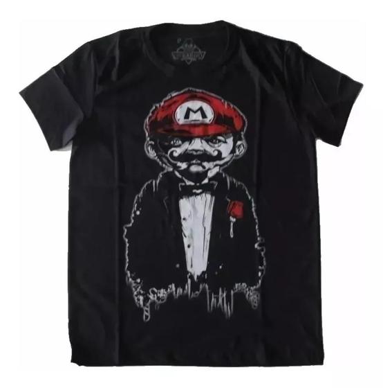 Imagem de Camiseta Super Mario Sátira Poderoso Chefão Blusa Adulto Unissex Mb032 BM