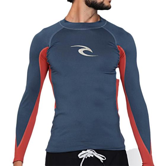 Imagem de Camiseta Surf Rip Curl Manga Longa Waves UV SM23 Navy Marble