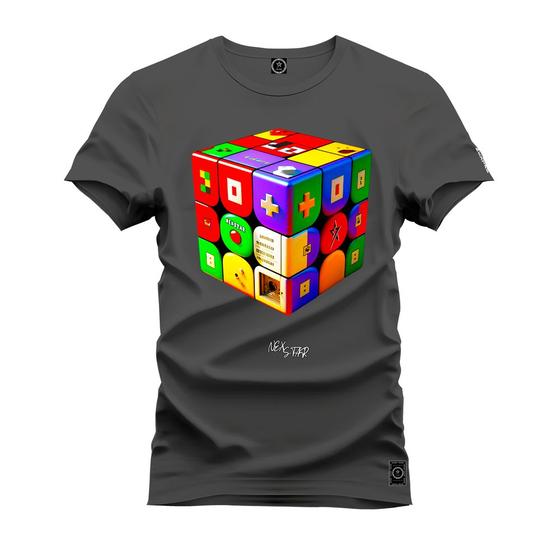 Imagem de Camiseta T-Shirt 100% Algodão Estampada Durável Cubo da Magia