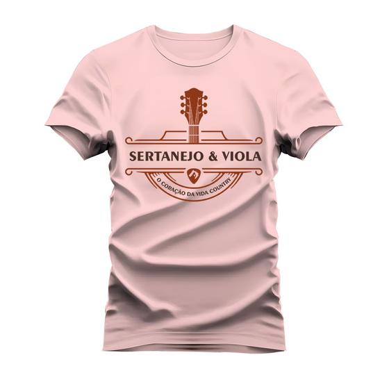 Imagem de Camiseta T-Shirt Algodão Mácia Confortável Estampada Sertanejo & Viola