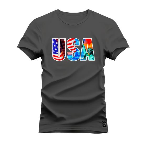 Imagem de Camiseta T-Shirt Algodão Premium 30.1 Usa Cores