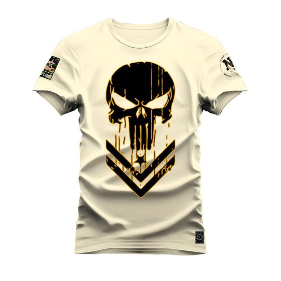 Imagem de Camiseta T-Shirt Algodão Premium Estampada Caveira Block