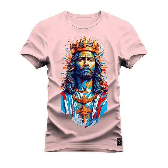 Imagem de Camiseta T-Shirt Algodão Premium Estampada Jesus Cristo Aquarela