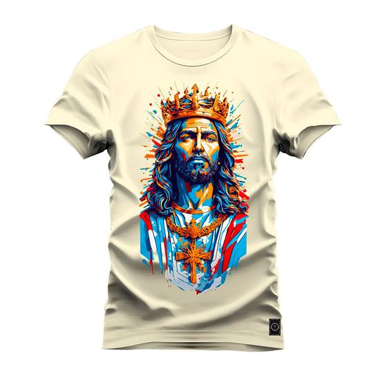 Imagem de Camiseta T-Shirt Algodão Premium Estampada Jesus Cristo Aquarela