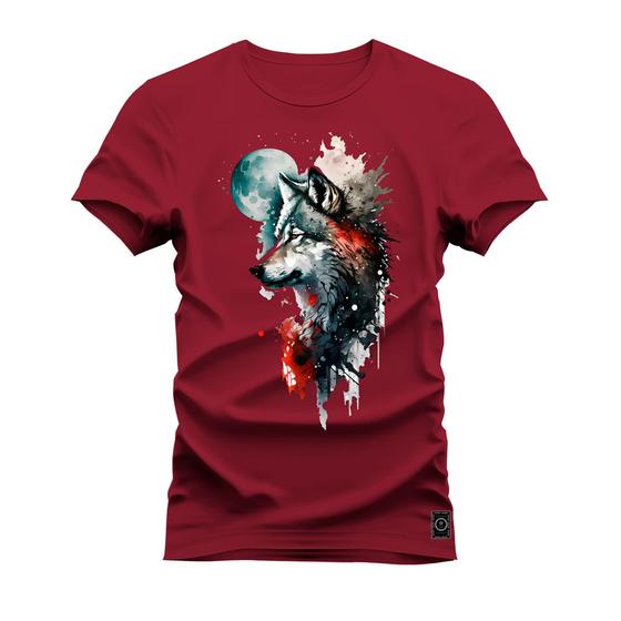 Imagem de Camiseta T-Shirt Algodão Premium Estampada Lobo Pensador