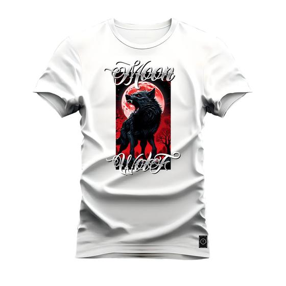 Imagem de Camiseta T-shirt Algodão Unissex Street Estampada Lobo Lunar