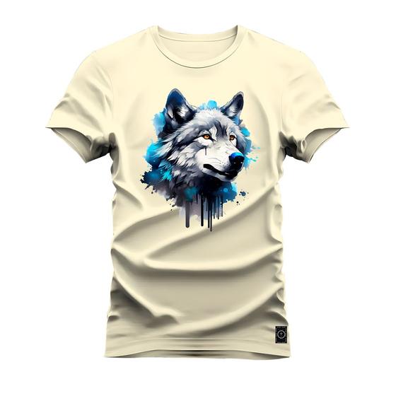 Imagem de Camiseta T-shirt Algodão Unissex Street Estampada Lobo Sereno