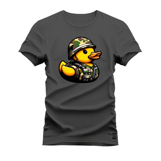 Imagem de Camiseta T-shirt Algodão Unissex Street Estampada Pato Soldado