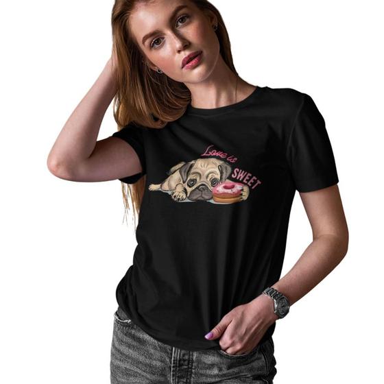 Imagem de Camiseta T-Shirt Baby Look Feminina Algodão Love is Candy