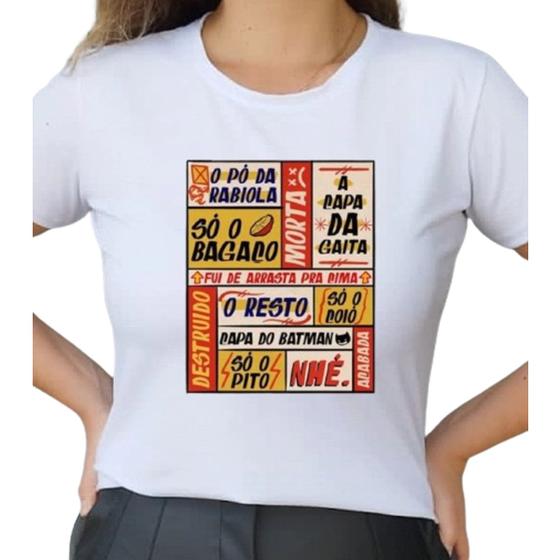 Imagem de Camiseta T Shirt Branco Feminina Só o Bagaço