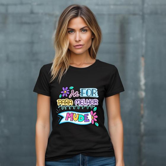 Imagem de Camiseta T-shirt femenina modelo baby look Estampadas