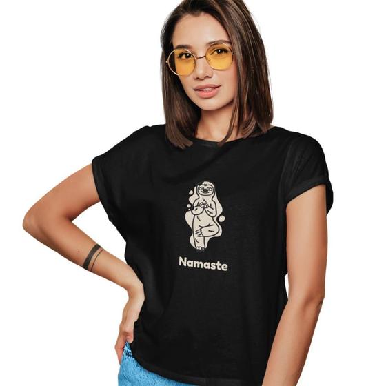 Imagem de Camiseta T-Shirt Feminina Algodão Manga Curta Namastê