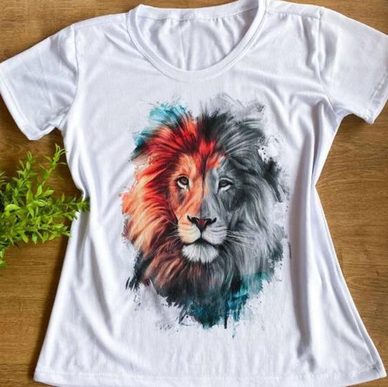 Imagem de Camiseta T-shirt Feminina Blusa Leão de Judá
