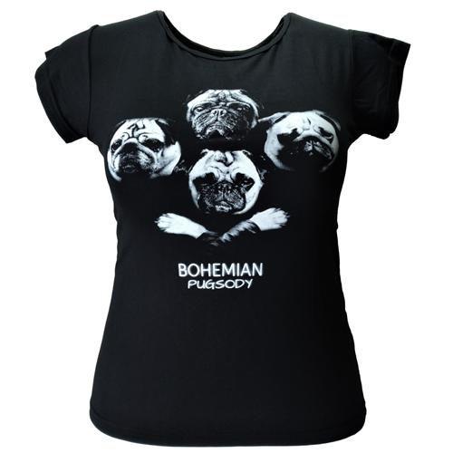 Imagem de Camiseta T-shirt Feminina Estampada Pug Bohemian Pugsody