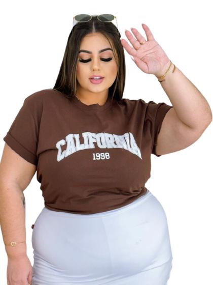 Imagem de Camiseta T-shirt Feminina Plus Size Estampada Pronta Entrega 100% Algodão