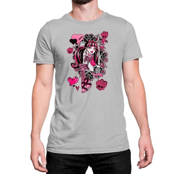 Imagem de Camiseta T-Shirt Monster High Draculaura Flores Corações