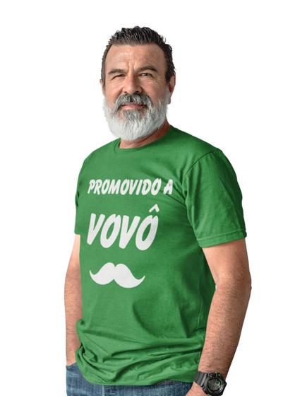 Imagem de Camiseta T-shirt Promovido a Vovô Dia dos Pais Verde Bandeira