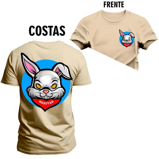 Imagem de Camiseta T-shirt Unissex Algodão Nexstar Coelho Frente Costas