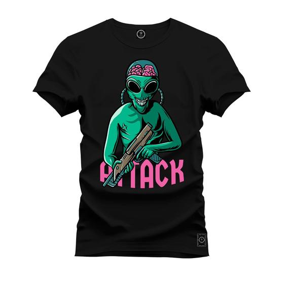 Imagem de Camiseta T-Shirt Unissex Eestampada Algodão Attack