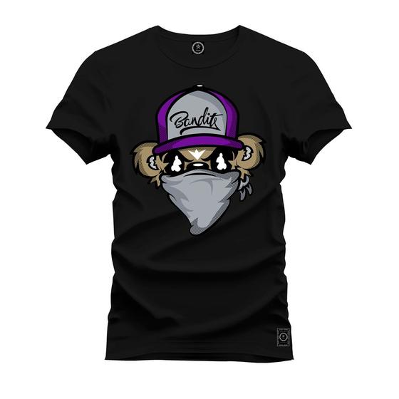 Imagem de Camiseta T-Shirt Unissex Eestampada Algodão Boné roxo