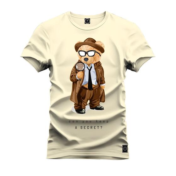 Imagem de Camiseta T-Shirt Unissex Eestampada Algodão Urso Detetive