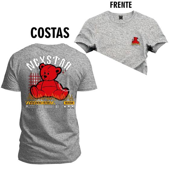 Imagem de Camiseta T-Shirt Unissex Eestampada Algodão Urso Nexstar Classic  Frente e Costas