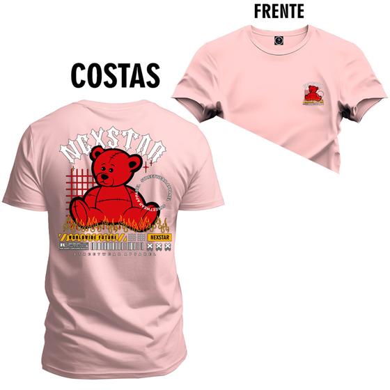 Imagem de Camiseta T-Shirt Unissex Eestampada Algodão Urso Nexstar Classic  Frente e Costas