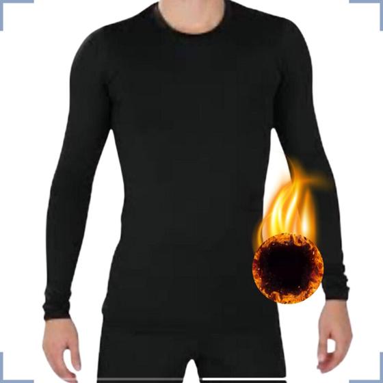 Imagem de Camiseta Termica Masculina Para Frio Flanelado Segunda Pele