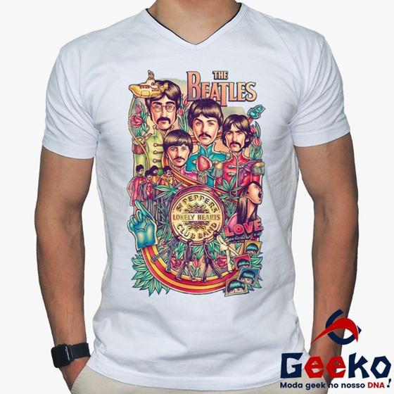 Imagem de Camiseta The Beatles 100% Algodão Banda de Rock Geeko
