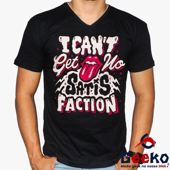 Imagem de Camiseta The Rolling Stones 100% Algodão I Can't Get No Satisfaction Rock Geeko