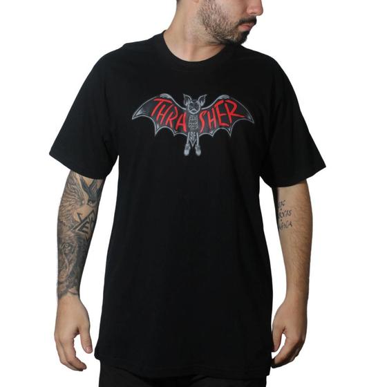 Imagem de Camiseta thrasher masculino bat logo preto