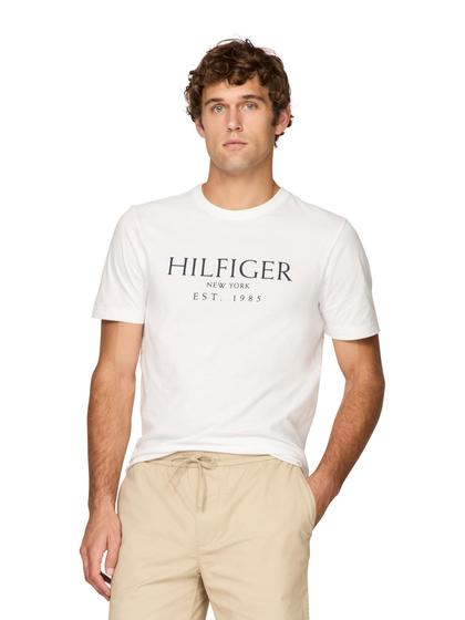 Imagem de Camiseta Tommy Hilfiger com logotipo Big Hilfiger masculina de algodão branco