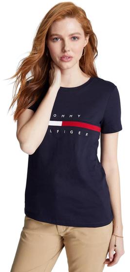 Imagem de Camiseta Tommy Hilfiger Feminina com Logotipo Bordado - Ajuste Regular