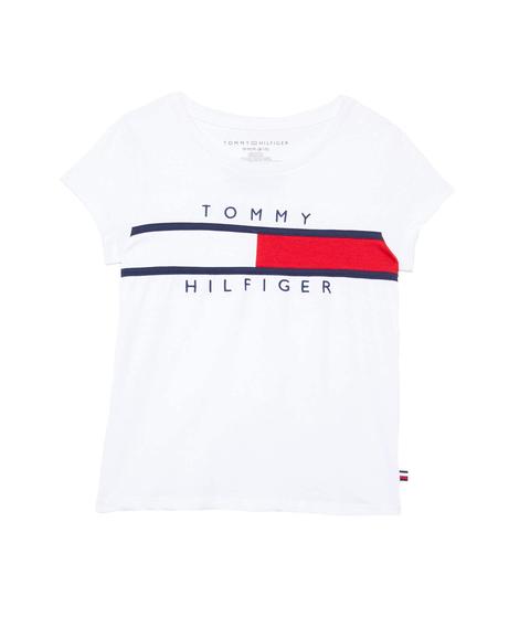 Imagem de Camiseta Tommy Hilfiger Girl's Pieced Flag, branca, tamanho 7