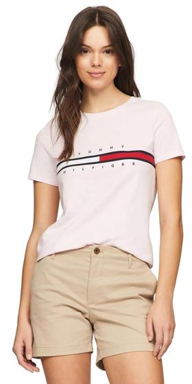 Imagem de Camiseta Tommy Hilfiger Regular Fit com bandeira bordada feminina