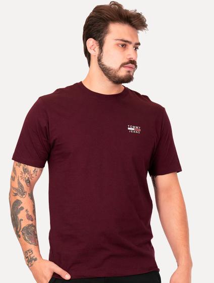 Imagem de Camiseta Tommy Jeans Masculina Chest Logo Tee Bordô