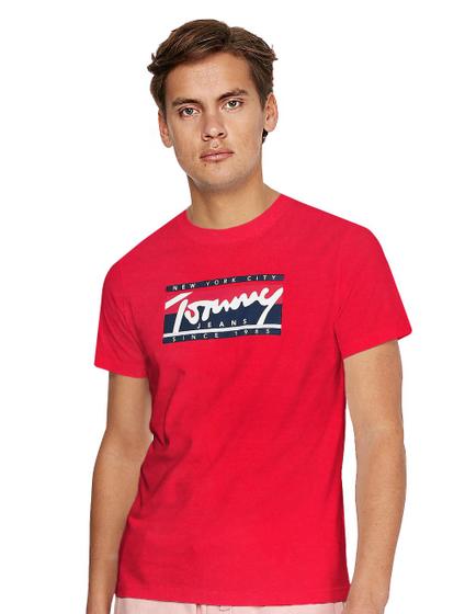 Imagem de Camiseta Tommy Jeans Masculina Essential Script Tee Vermelha