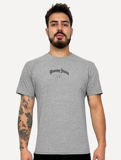 Imagem de Camiseta Tommy Jeans Masculina Regular Grunge Arch Cinza Mescla