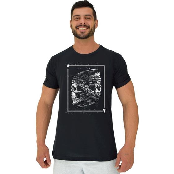 Imagem de Camiseta Tradicional Manga Curta MXD Conceito Caveira Indígena Cocar