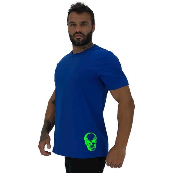 Imagem de Camiseta Tradicional Masculina MXD Conceito Estampa Lateral Caveira Verde